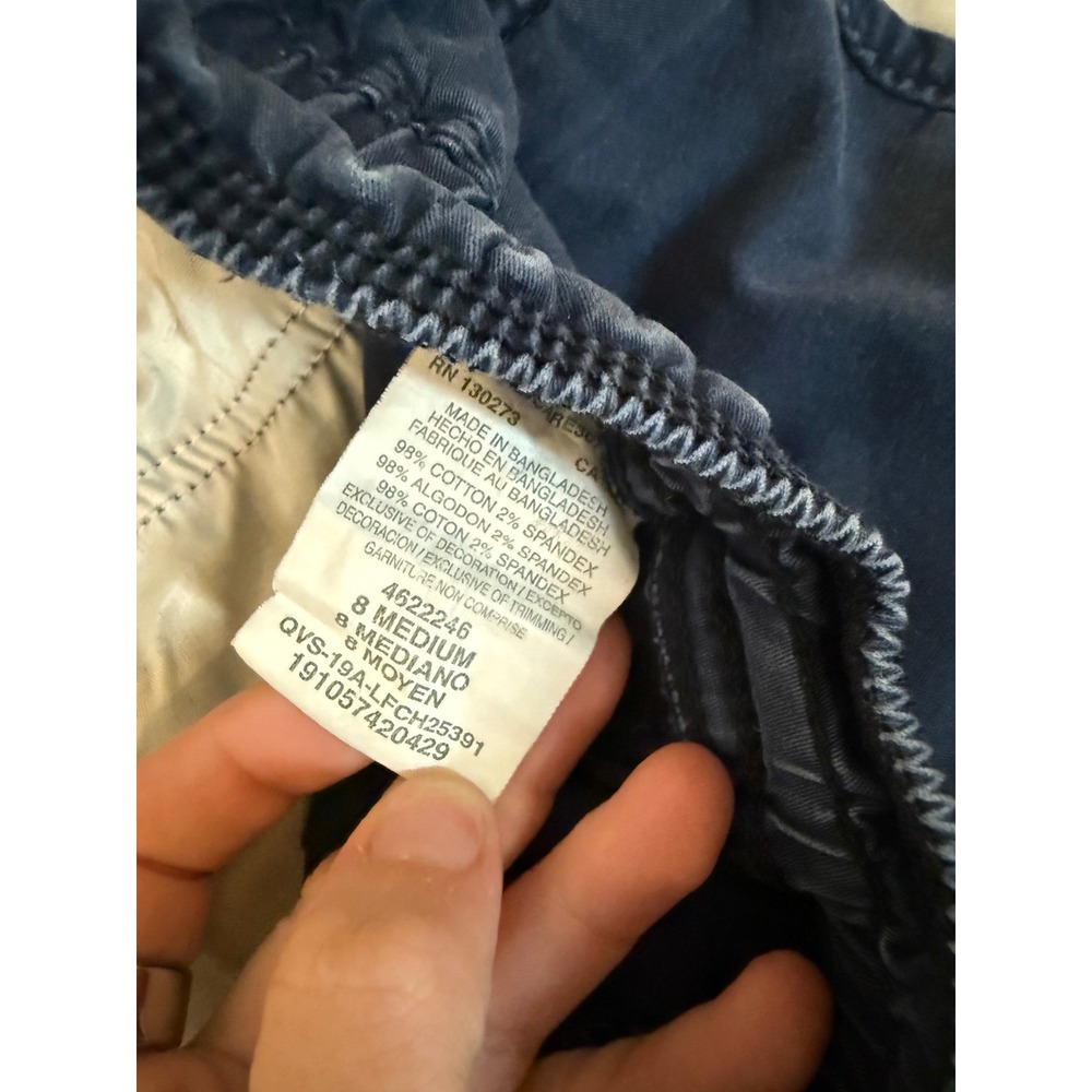 Lee Relaxed Fit Mid Rise Navy Blue Drawstring Utility ShortsWomens Size 8 Medium - Picture 3 of 4